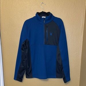 Spyder Blue and Black Quarter-Zip Pullover